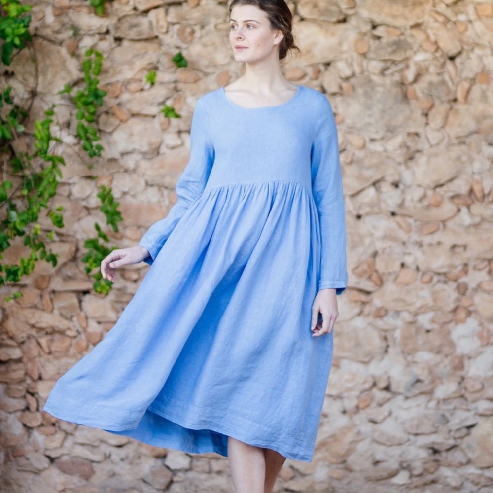 Son de Flor linen smock dress size S NWT